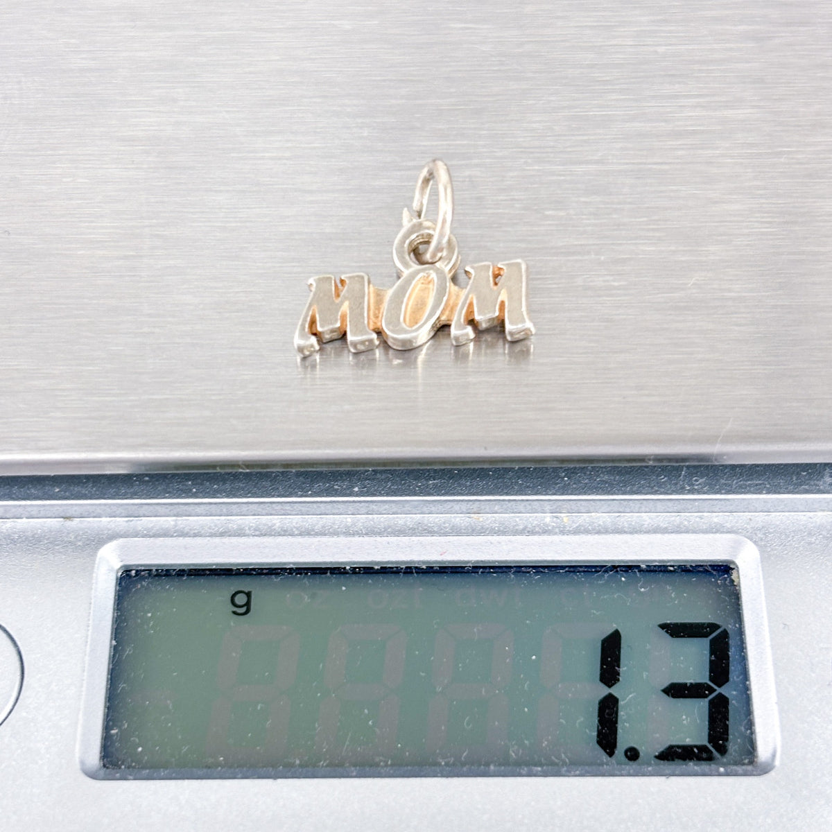 Vintage SJC Sterling Silver 925 MOM Charm Pendant