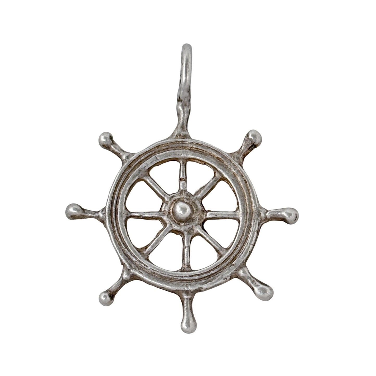 Vintage Sterling Silver 925 Ship Wheel Pendant