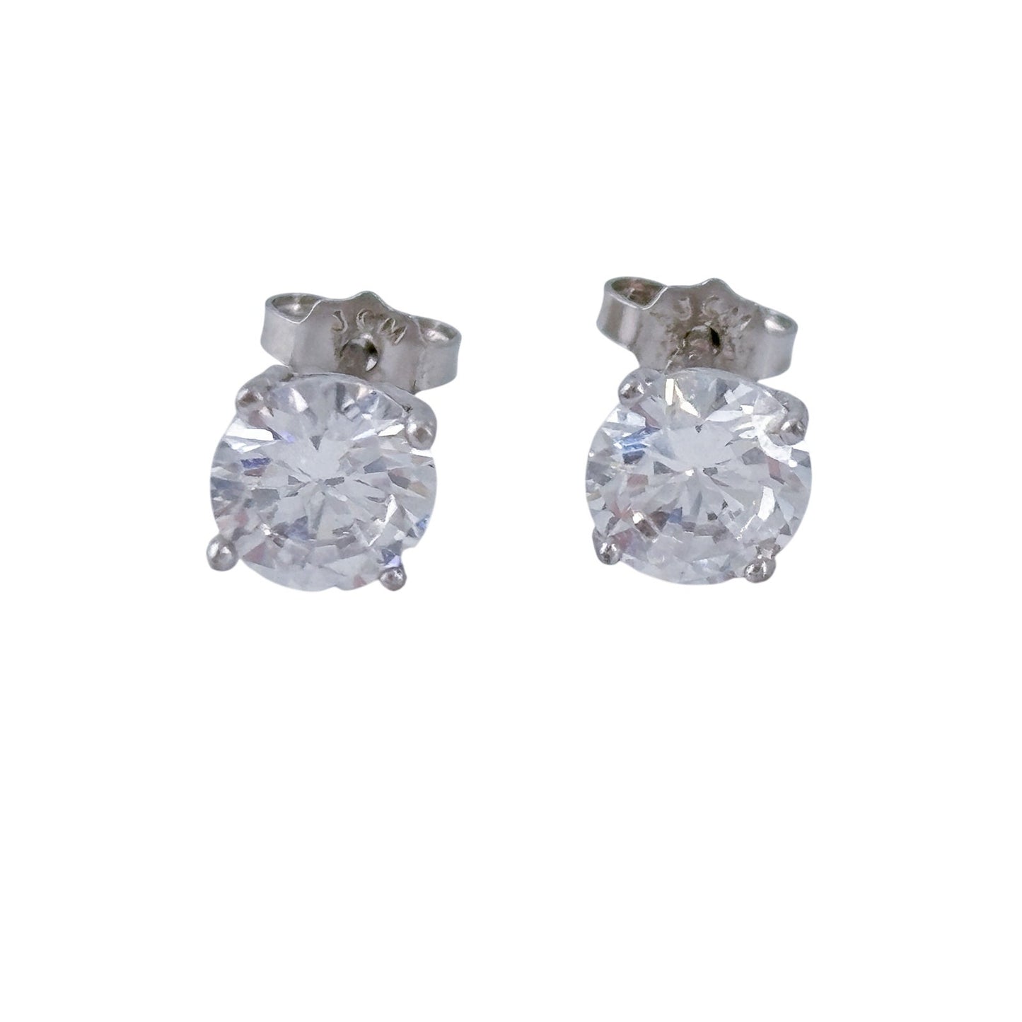 Vintage Sterling Silver 925 Cubic Zirconia Stud Earrings