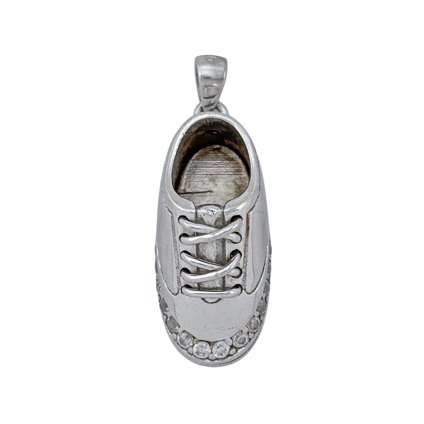 Vintage Sterling Silver 925 Cubic Zirconia Shoe Charm