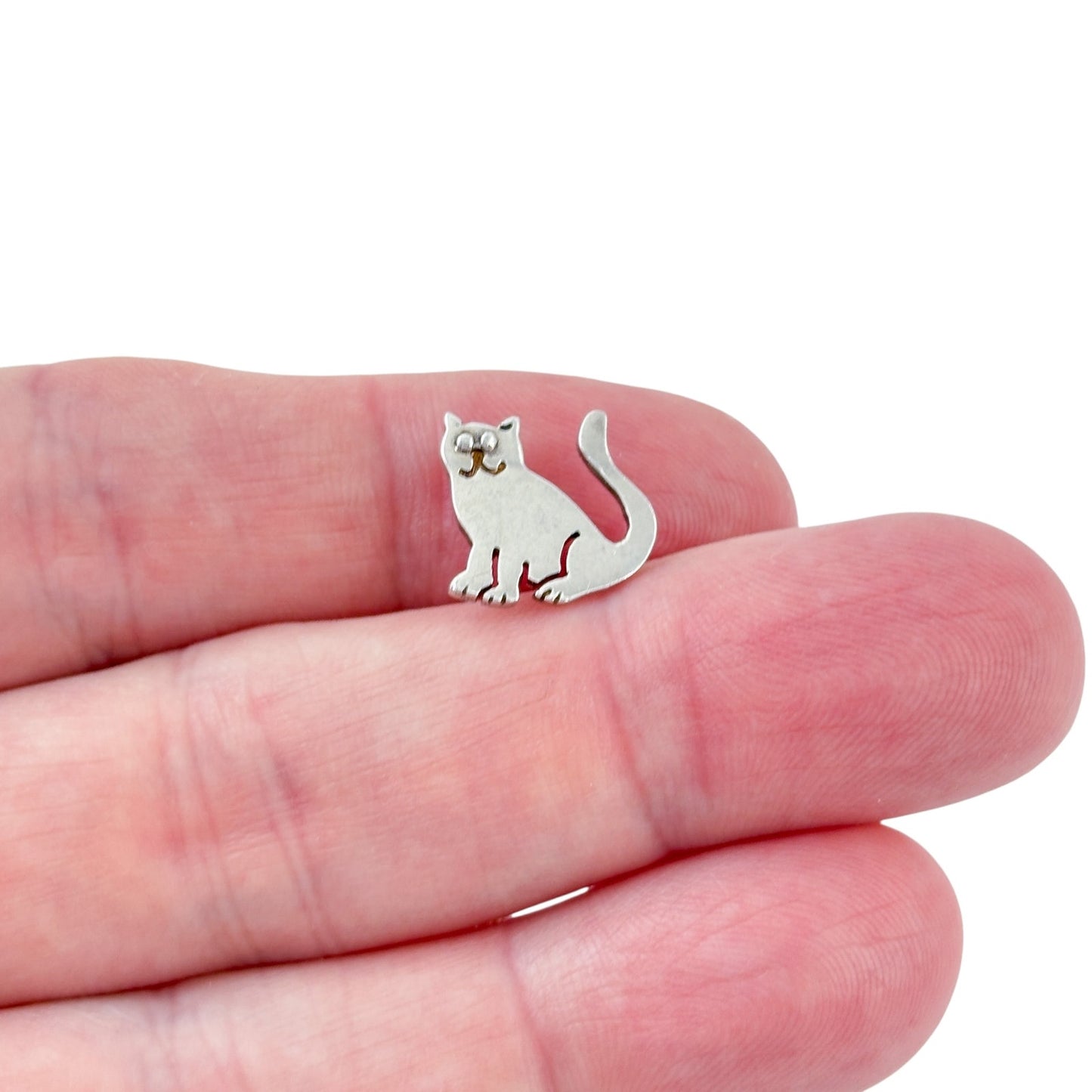 Vintage Sterling Silver 925 Dainty Cat Pendant