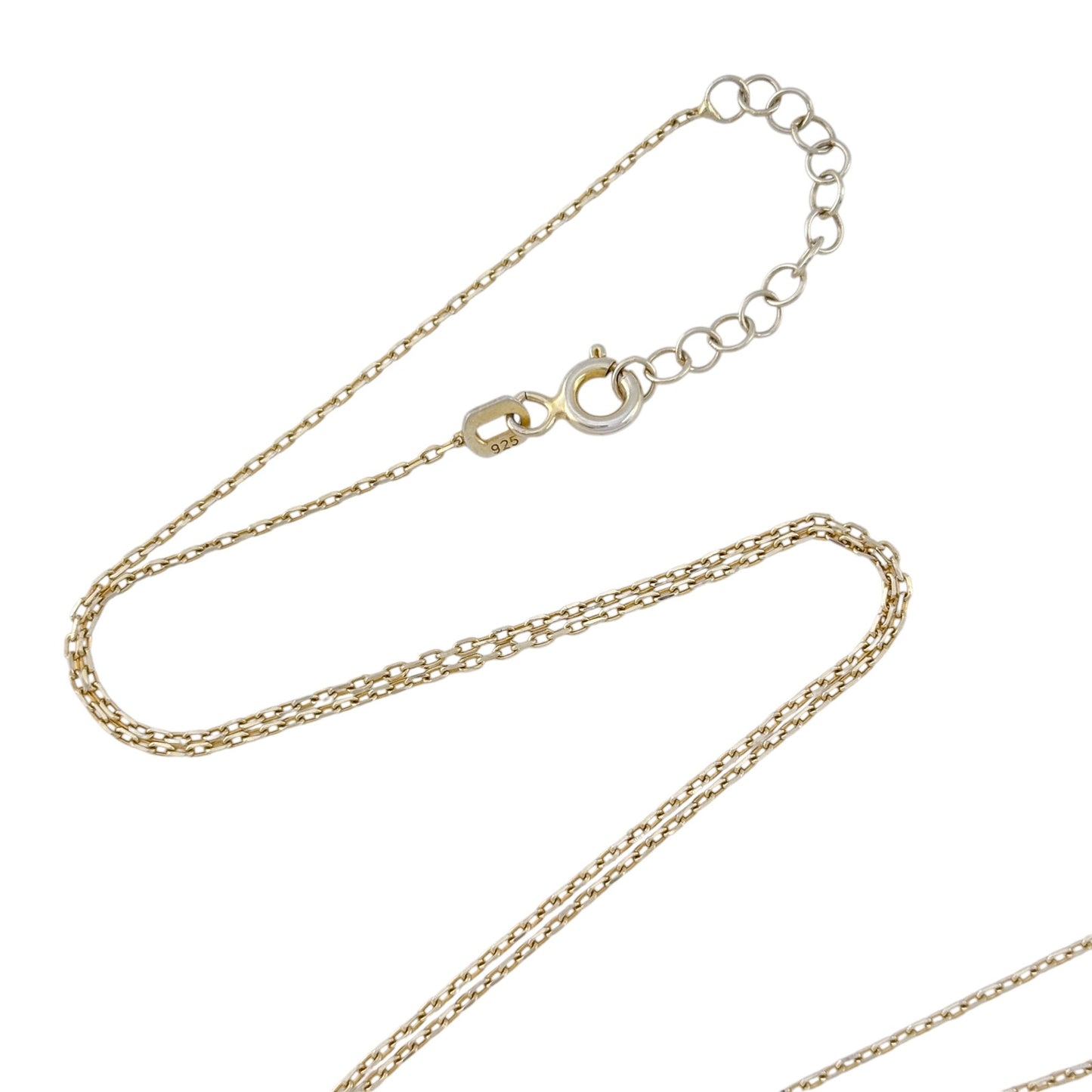 Vintage Gold-Tone Sterling Silver 925 Cable Link Chain Necklace 16.5"-17.5"