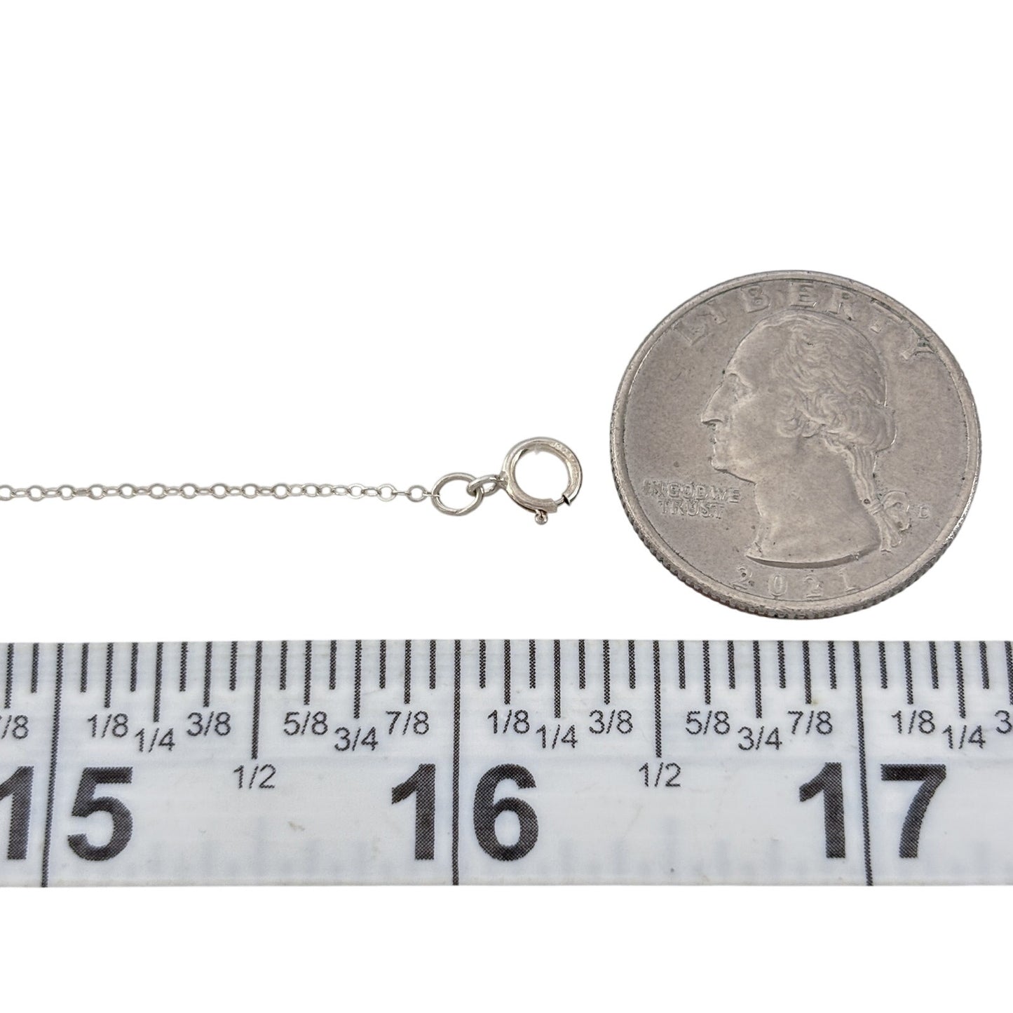 Vintage Sterling Silver 925 Cable Link Chain Necklace 16"