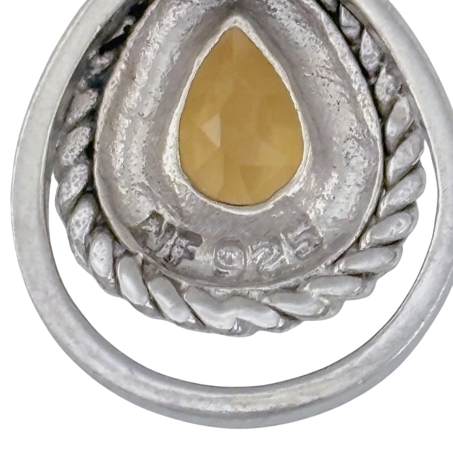 Vintage Sterling Silver 925 Citrine Pendant
