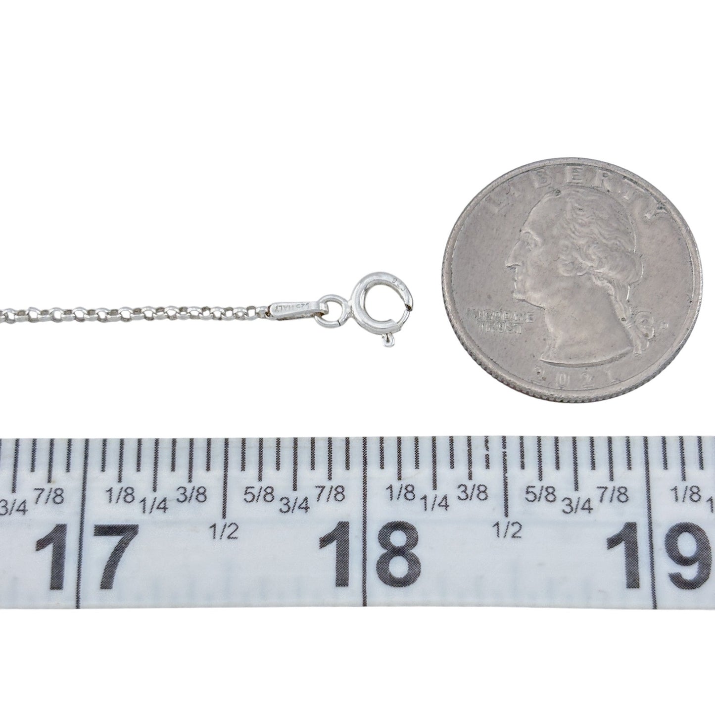 Vintage Sterling Silver 925 Italy Box Link Chain Necklace 18"