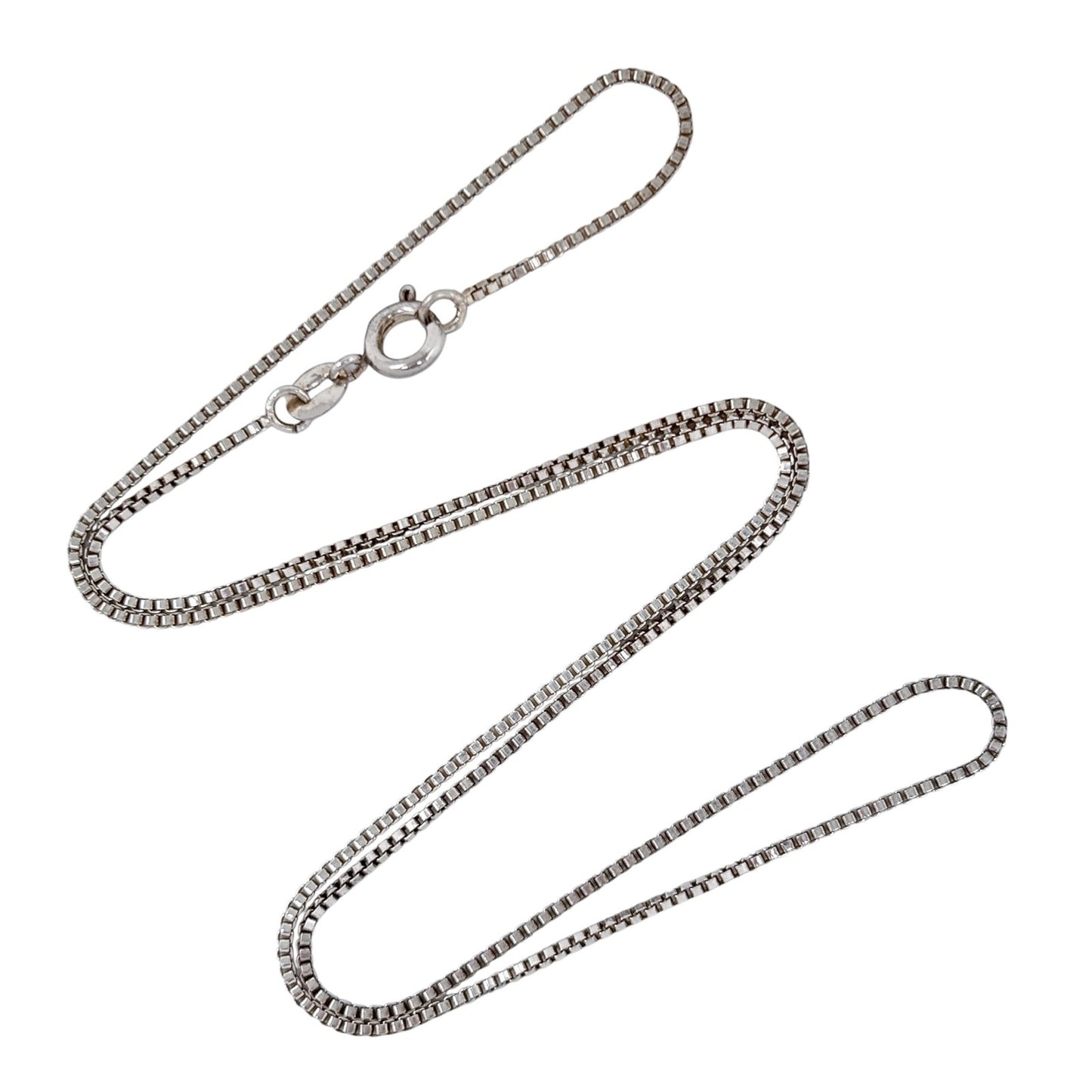 Vintage Sterling Silver 925 Box Chain Necklace 18"