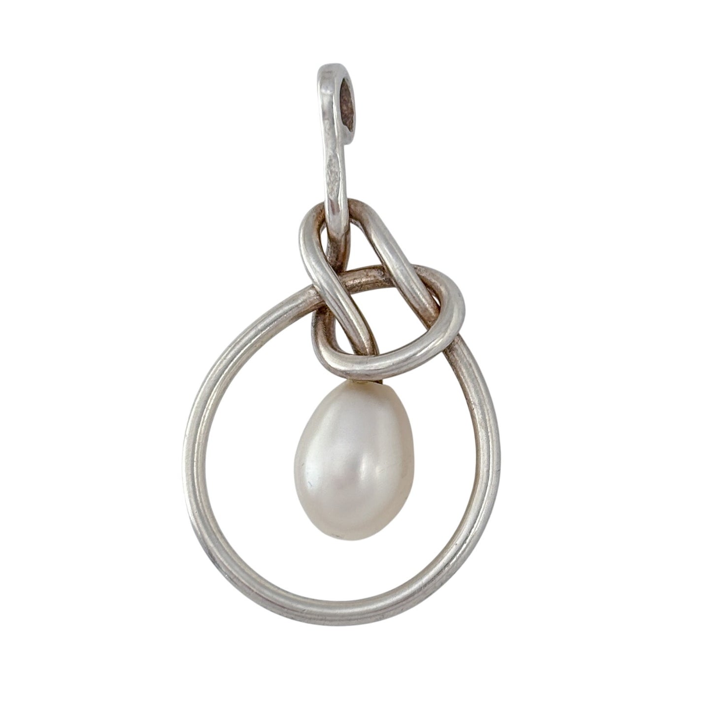 Vintage Sterling Silver 925 Pearl Knot Pendant