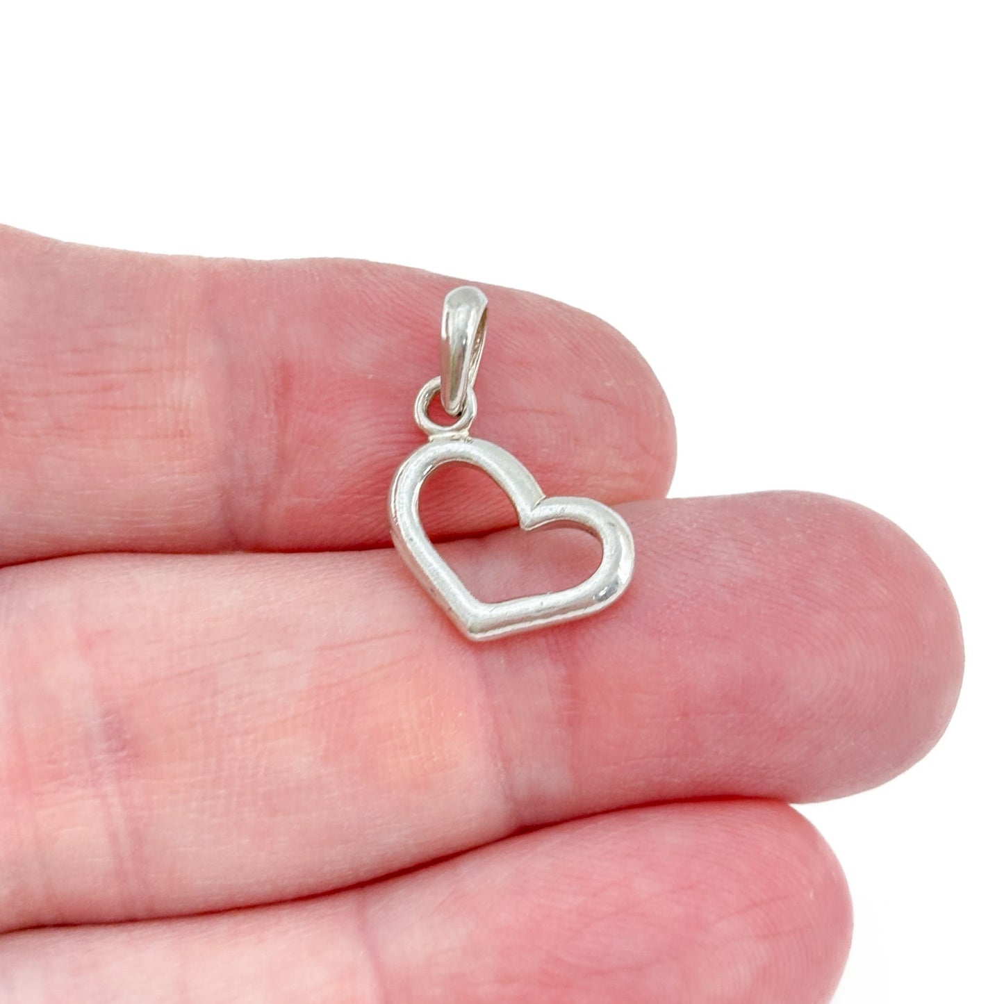 Vintage Sterling Silver 925 Open Heart Pendant
