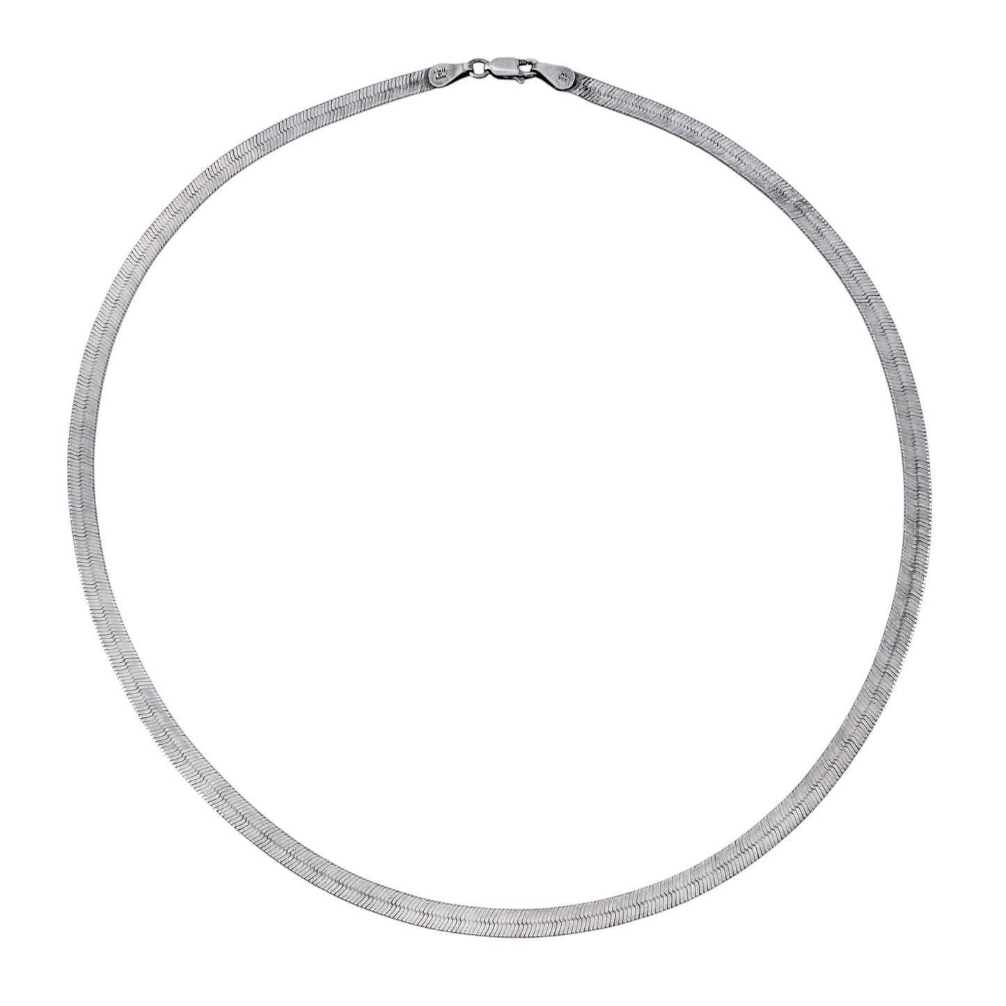 Vintage Italian Sterling Silver 925 Herringbone Chain Necklace 18"
