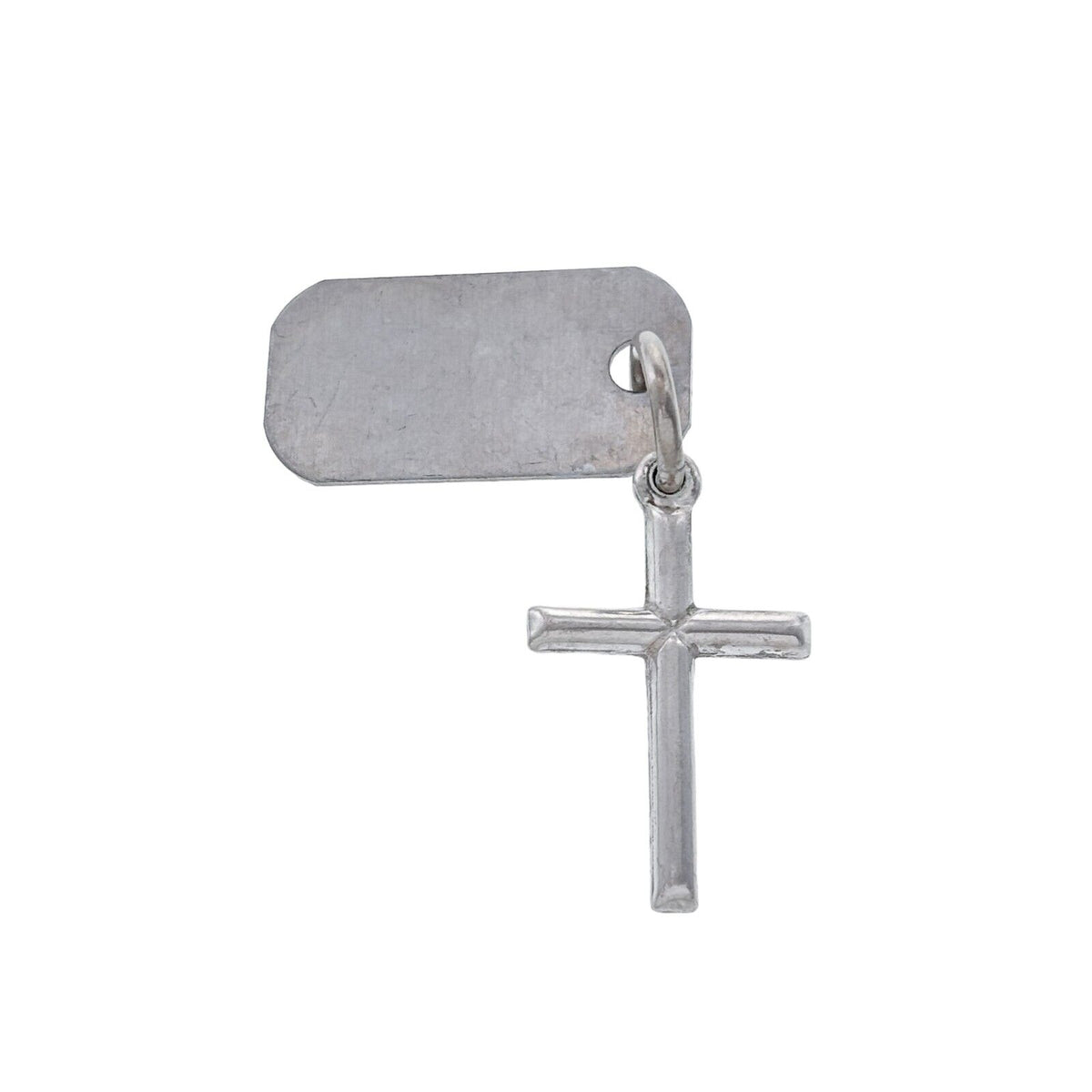 Vintage Silver Tone Cross with Jeremiah 29:11 Tag Pendant