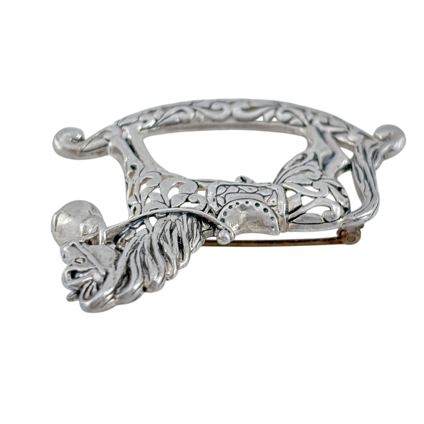 Vintage Jezlaine Sterling Silver 925 Rocking Horse Brooch