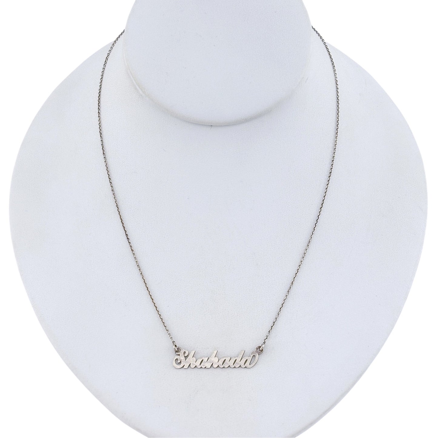 Vintage Sterling Silver 925 Shahada Name Necklace 17.5"