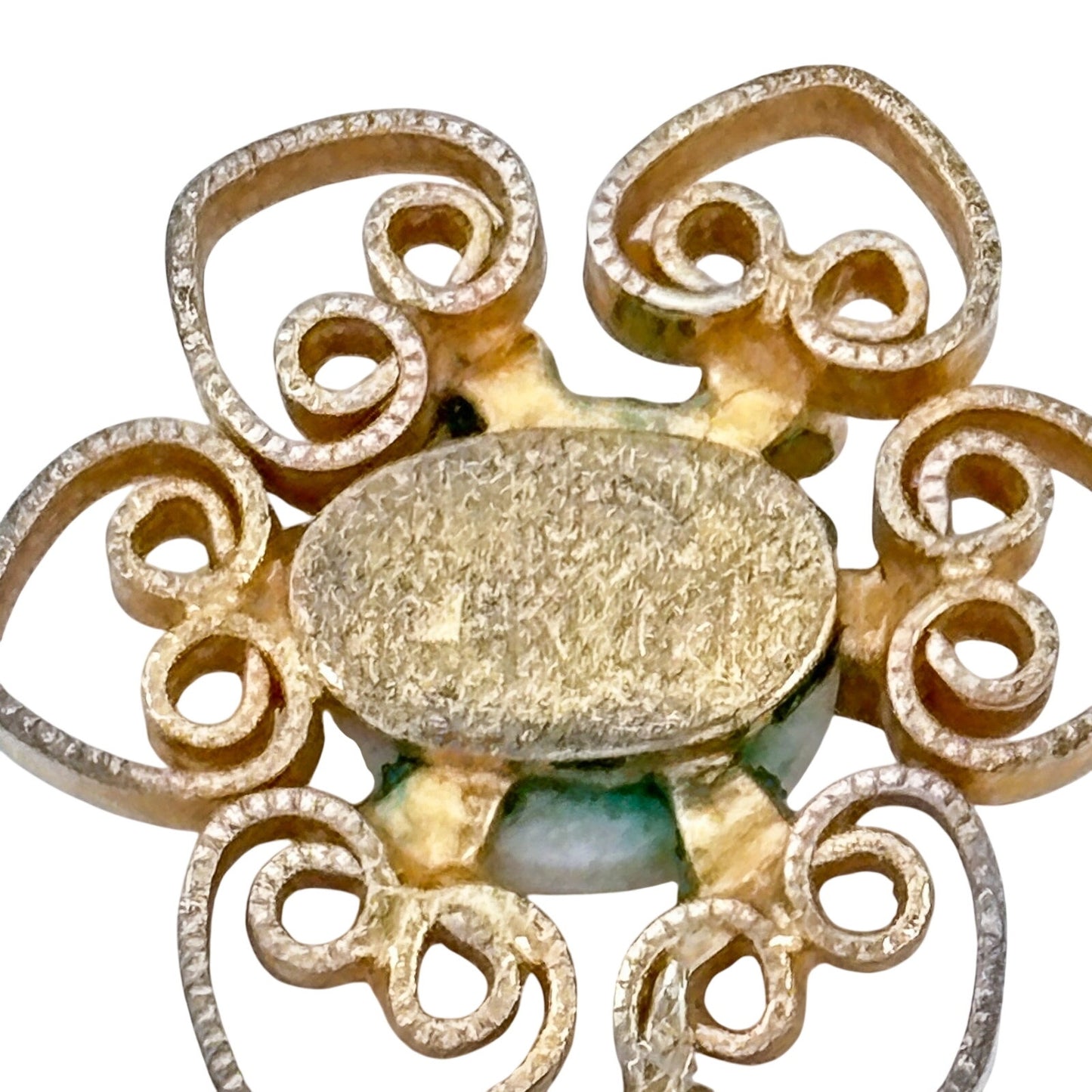 Vintage 14K Gold Filled Opal Flower Pendant