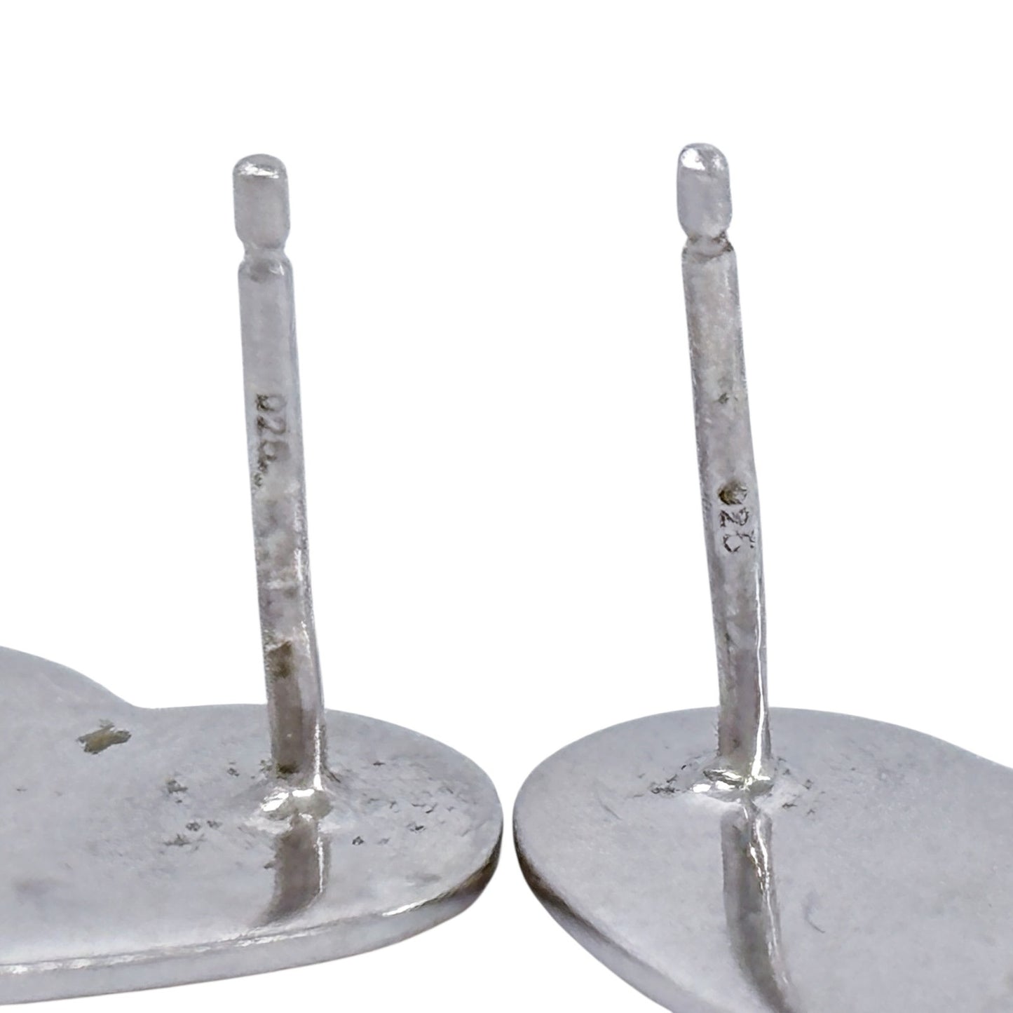 Vintage Sterling Silver 925 Heart Stud Earrings