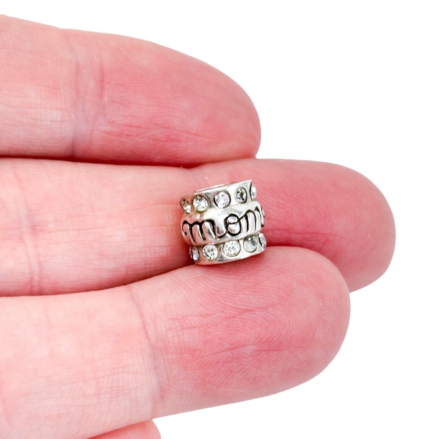 MISSING STONE Sterling Silver MOM Cubic Zirconia Bead Charm
