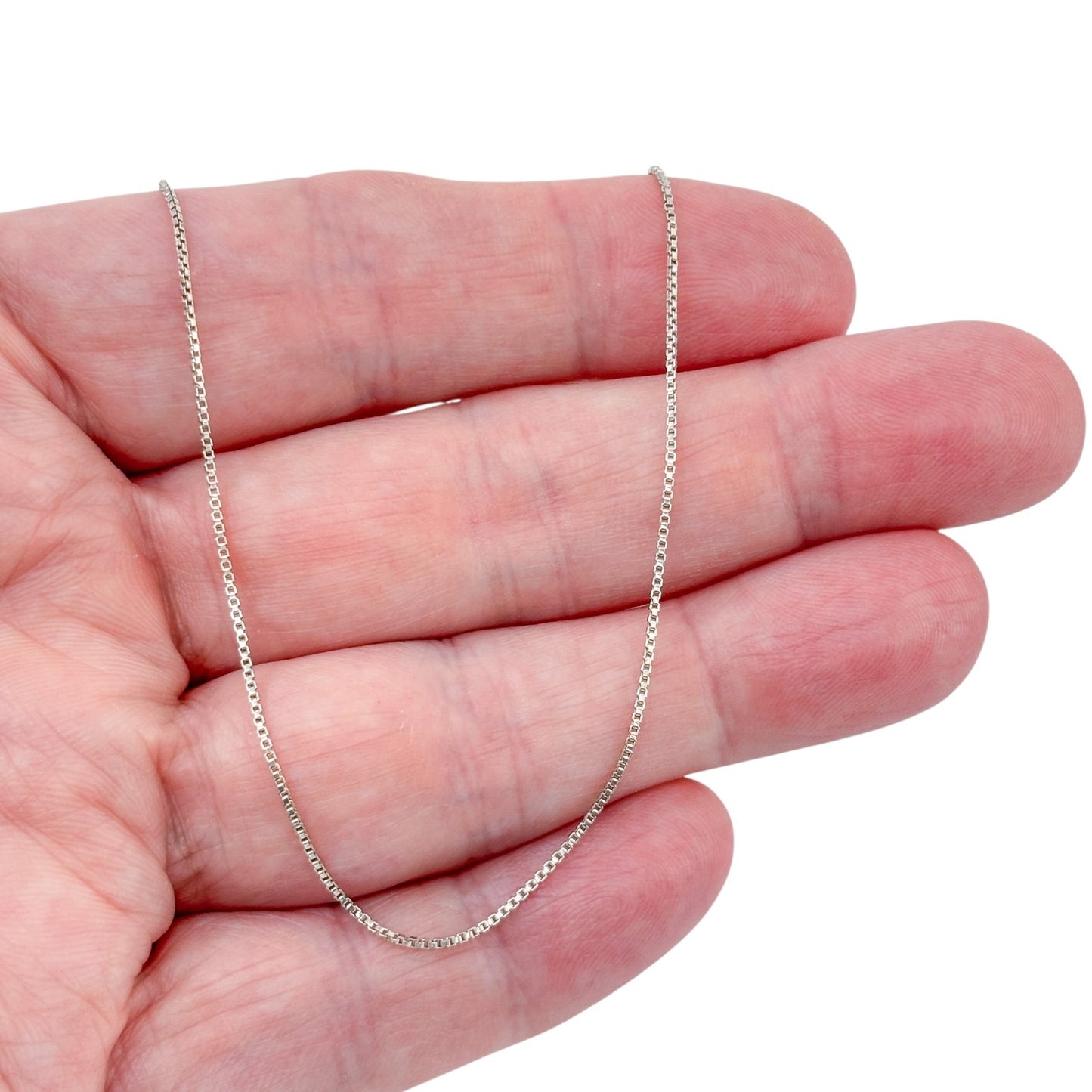 Vintage Italy Sterling Silver 925 Box Link Chain Necklace 20.5"