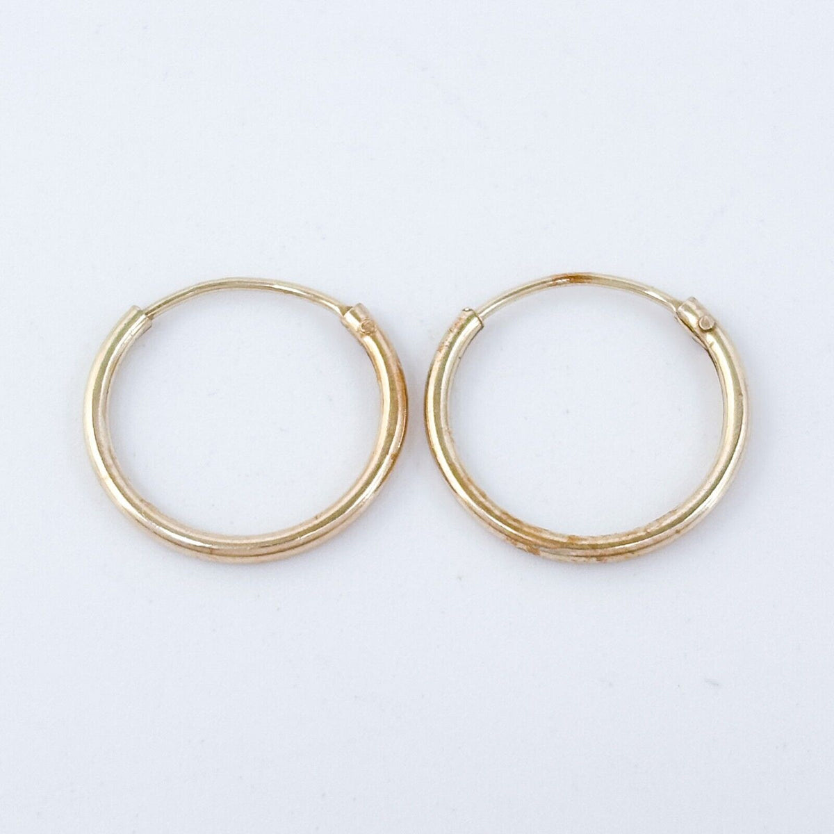 Vintage Sterling Silver 925 Gold Tone Hoop Earrings