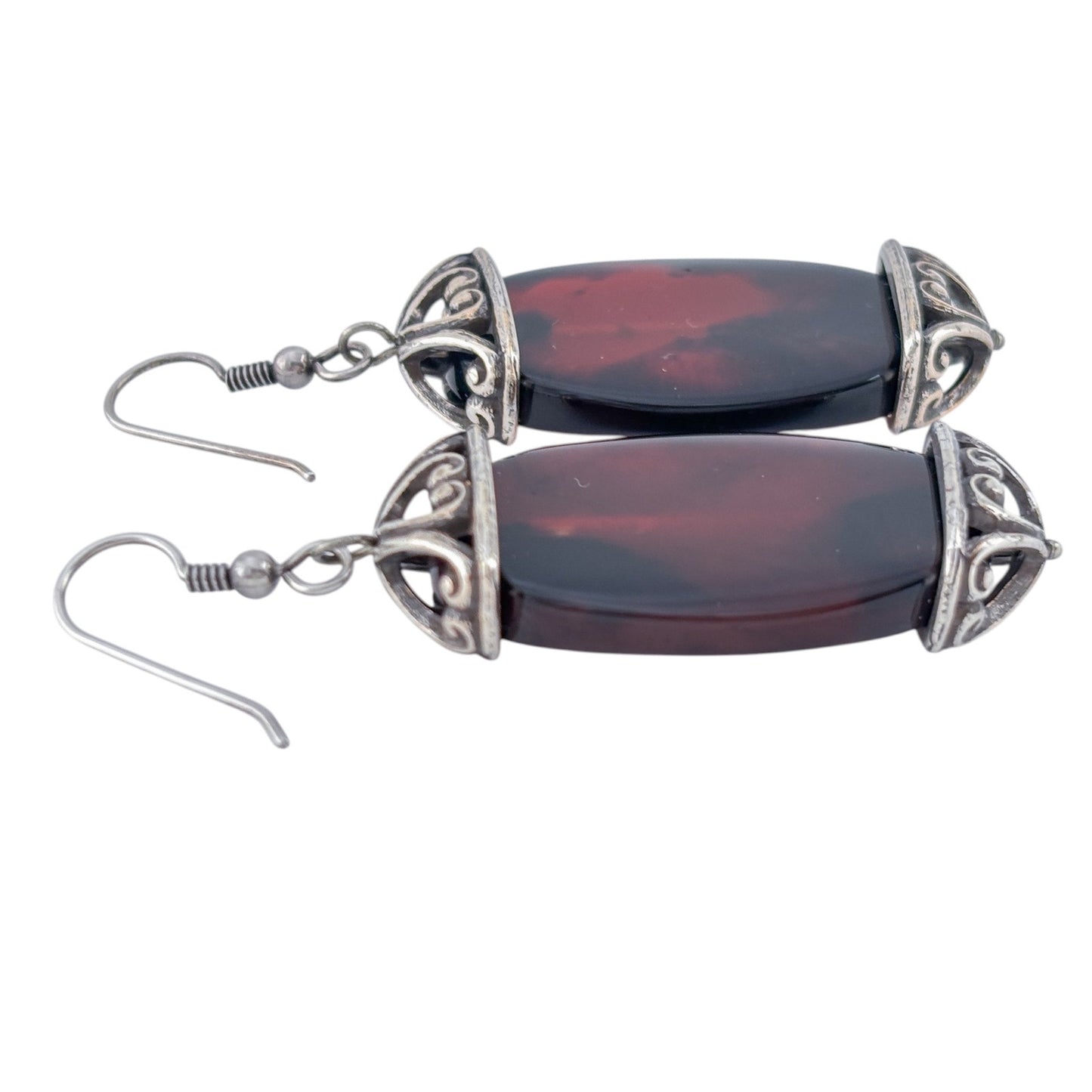 Vintage Sterling Silver 925 Carnelian Earrings