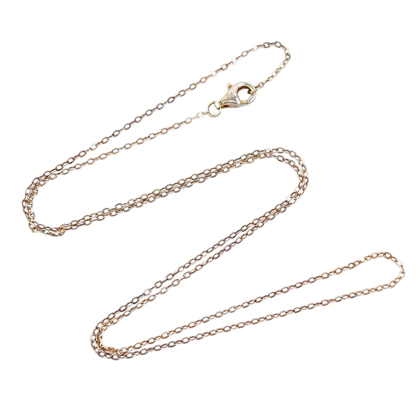 Estate Gold-Tone Sterling Silver 925 Cable Chain Necklace 18"