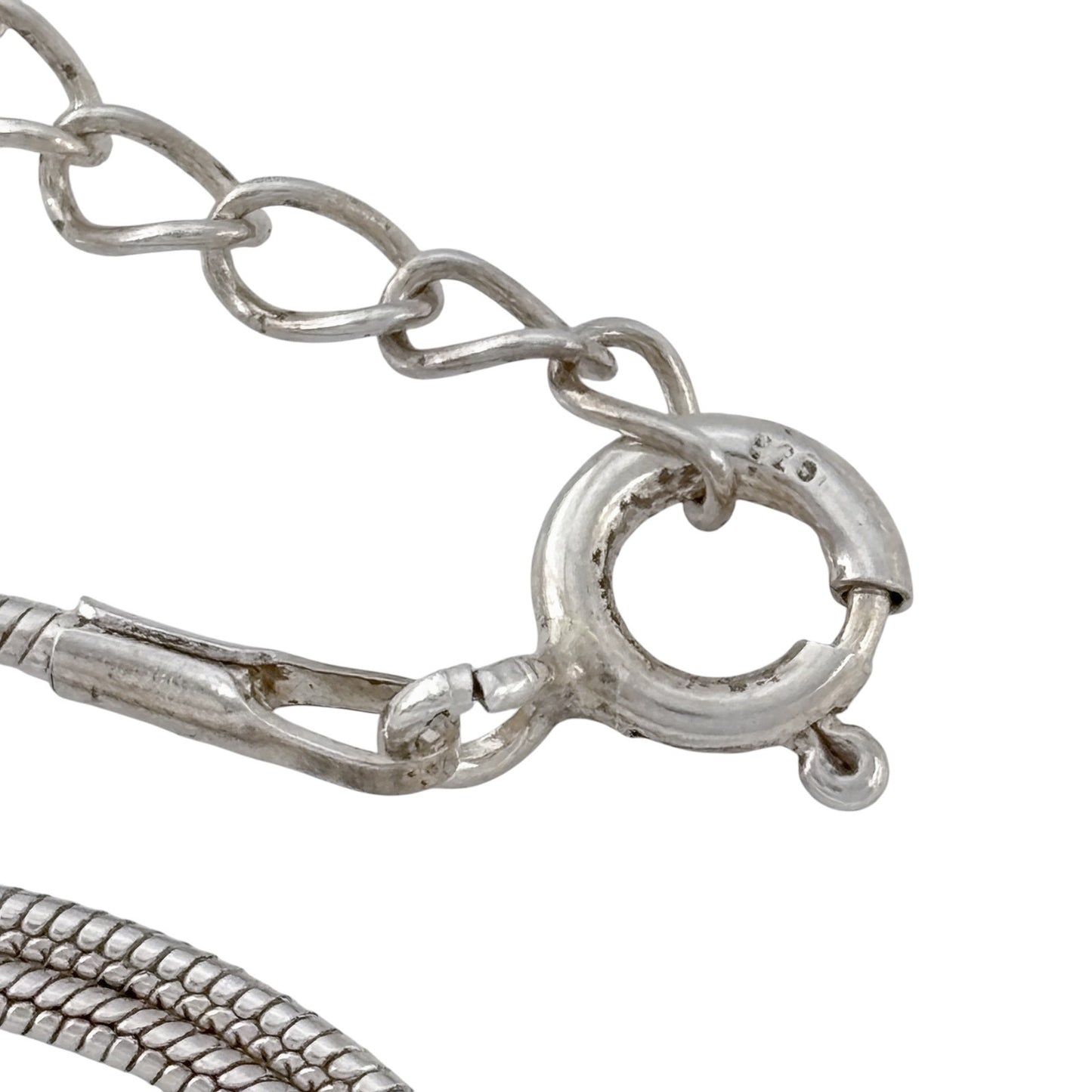 Vintage Sterling Silver 925 Snake Chain Necklace 16"-18"