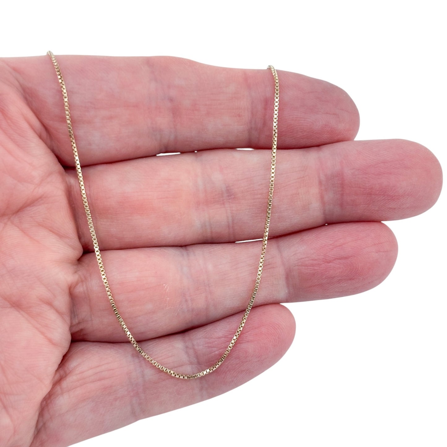 Vintage Italian Gold-Tone Sterling Silver 925 Box Link Chain Necklace 18"