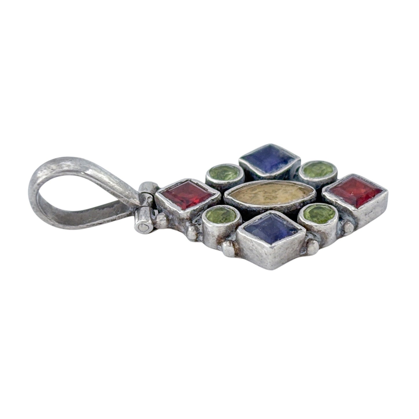 Vintage Sterling Silver 925 Multi Gem Pendant