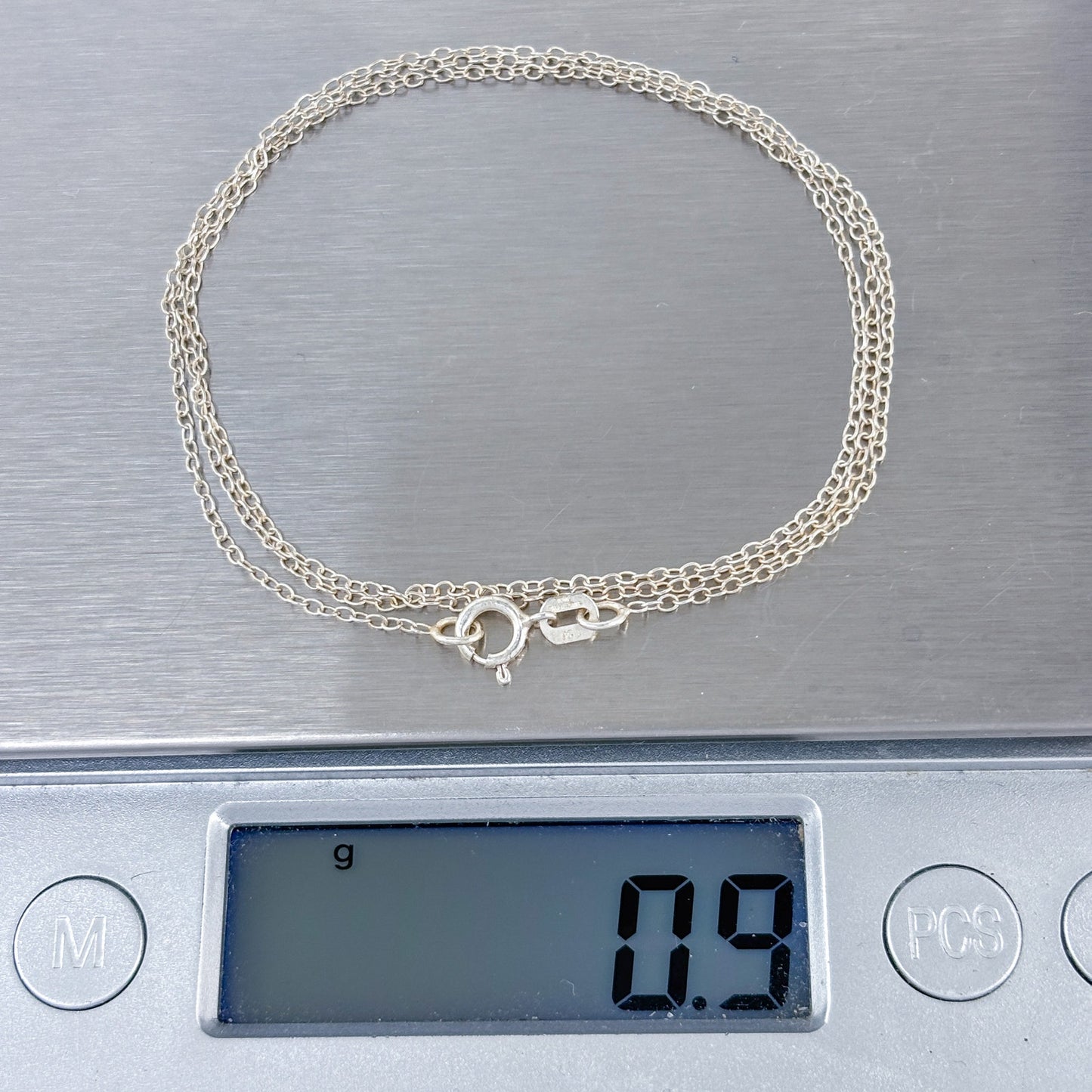 Vintage Sterling Silver 925 Cable Link Chain Necklace 18.5"