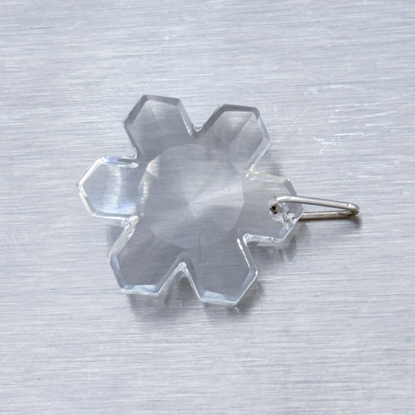 Vintage Sterling Silver 925 Crystal Snowflake Pendant