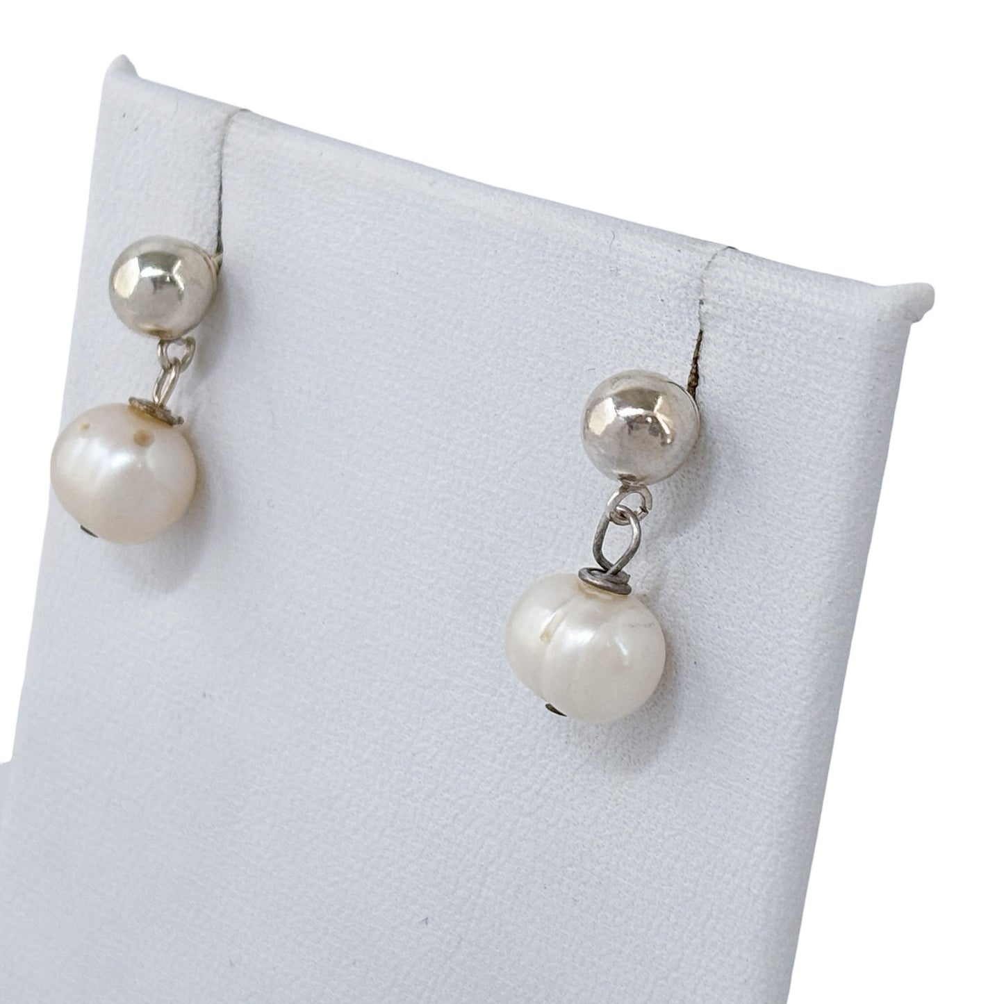 Vintage Sterling Silver 925 Pearl Drop Earrings