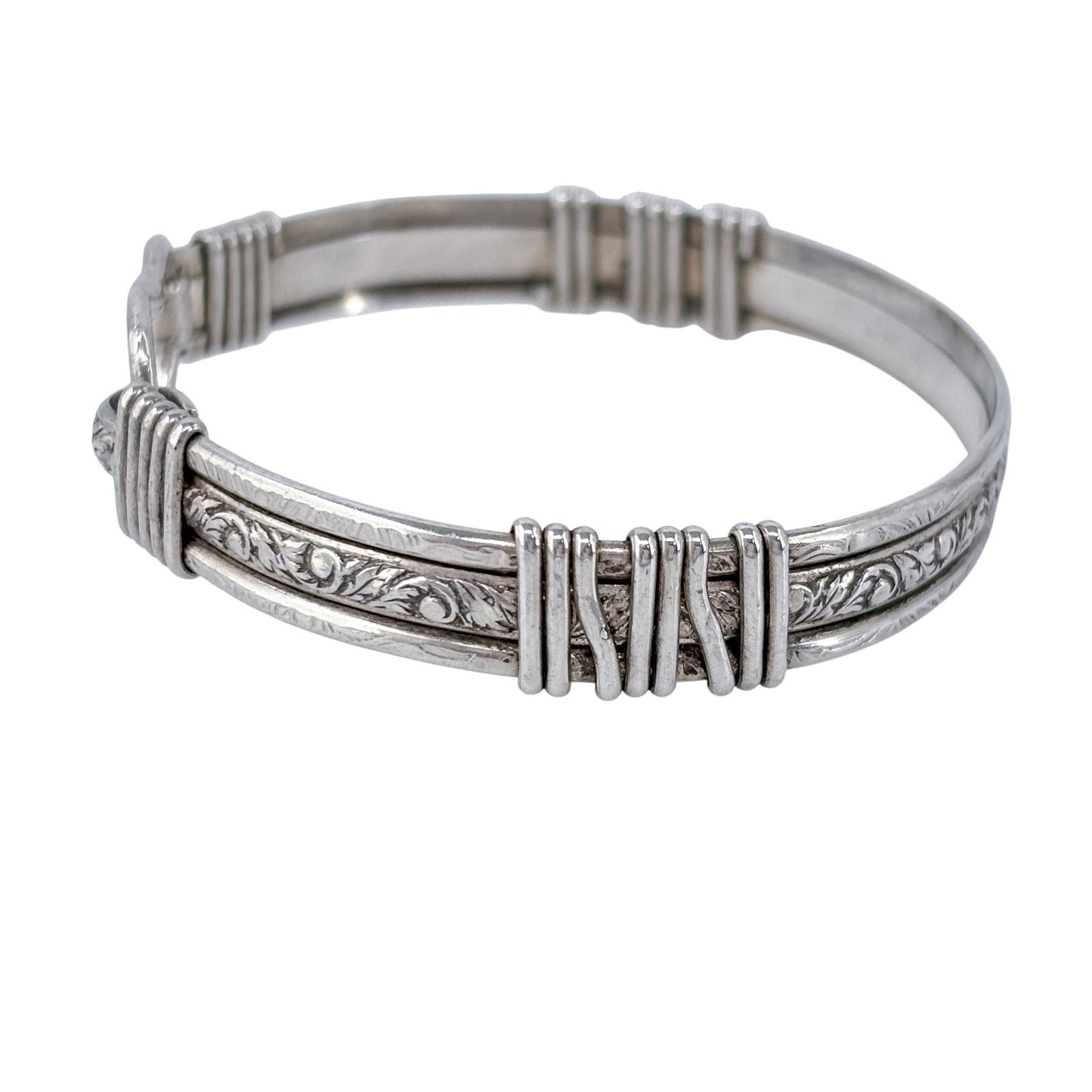 Vintage Sterling Silver 925 Heart Link Design Bracelet 6.25"