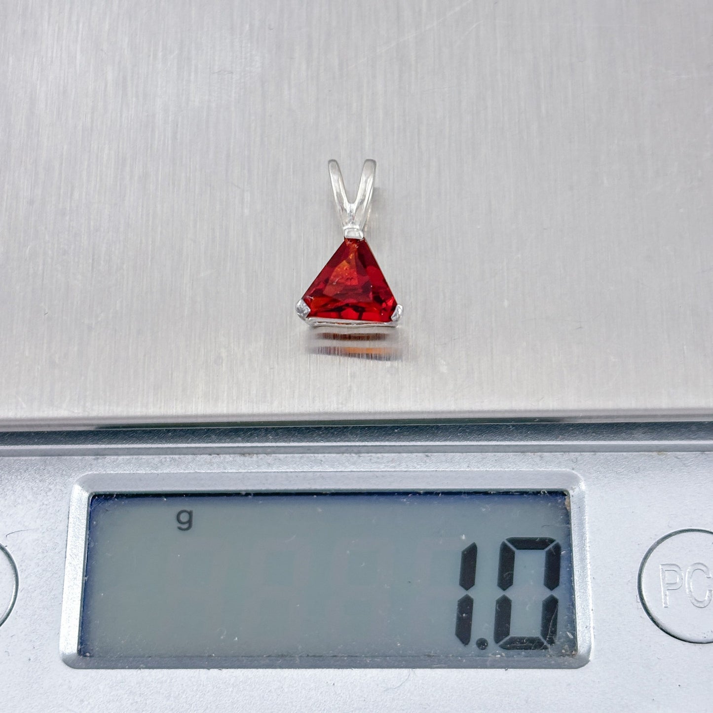 Vintage Sterling Silver 925 Garnet Pendant