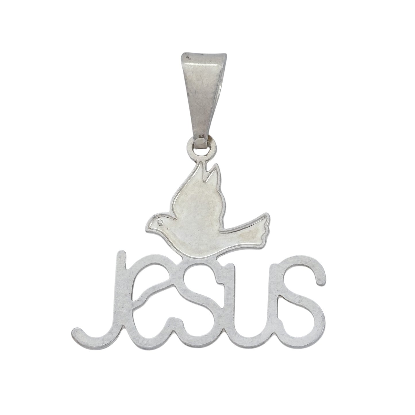 Estate Sterling Silver 925 Dove Religious Jesus Charm Pendant