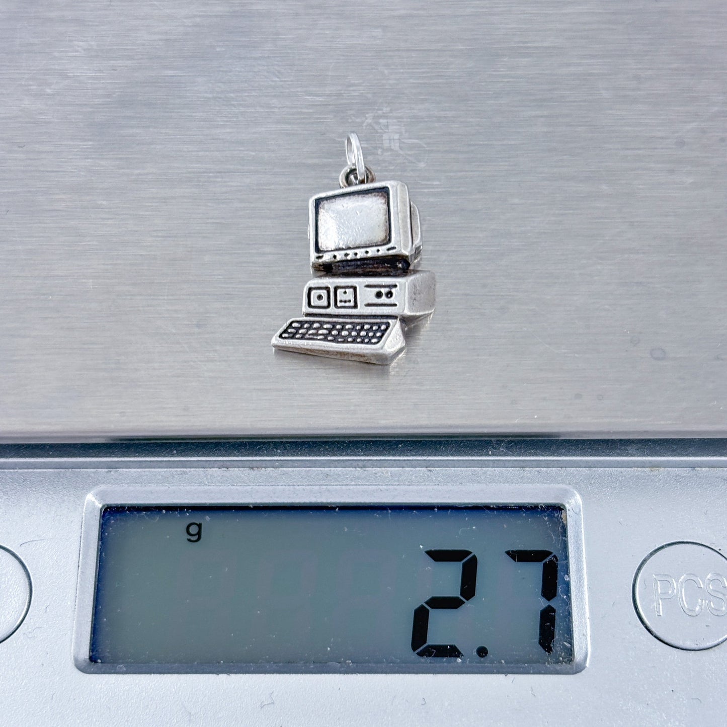 Vintage Sterling Silver 925 Computer Charm