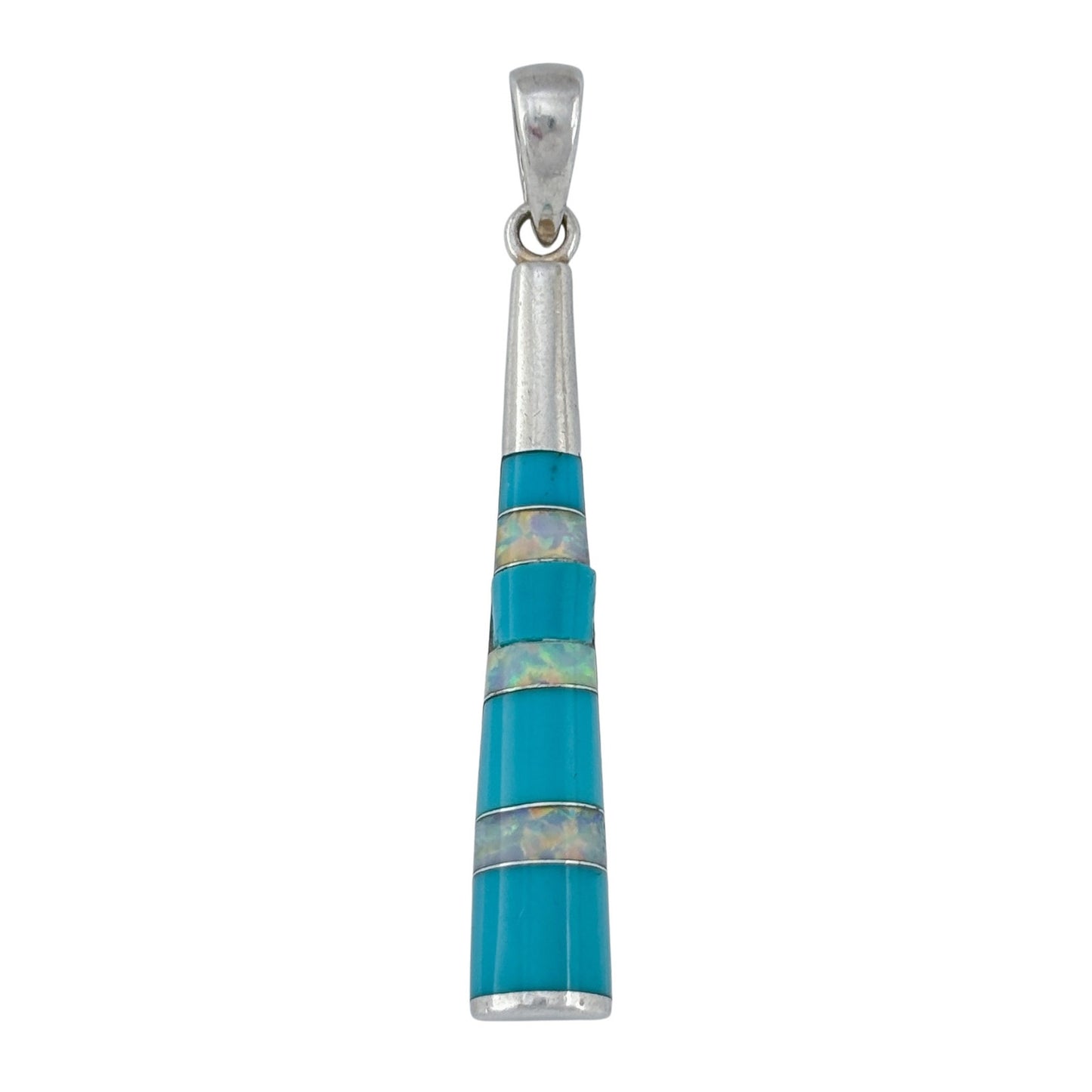 Vintage Sterling Silver 925 Turquoise Opal Pendant