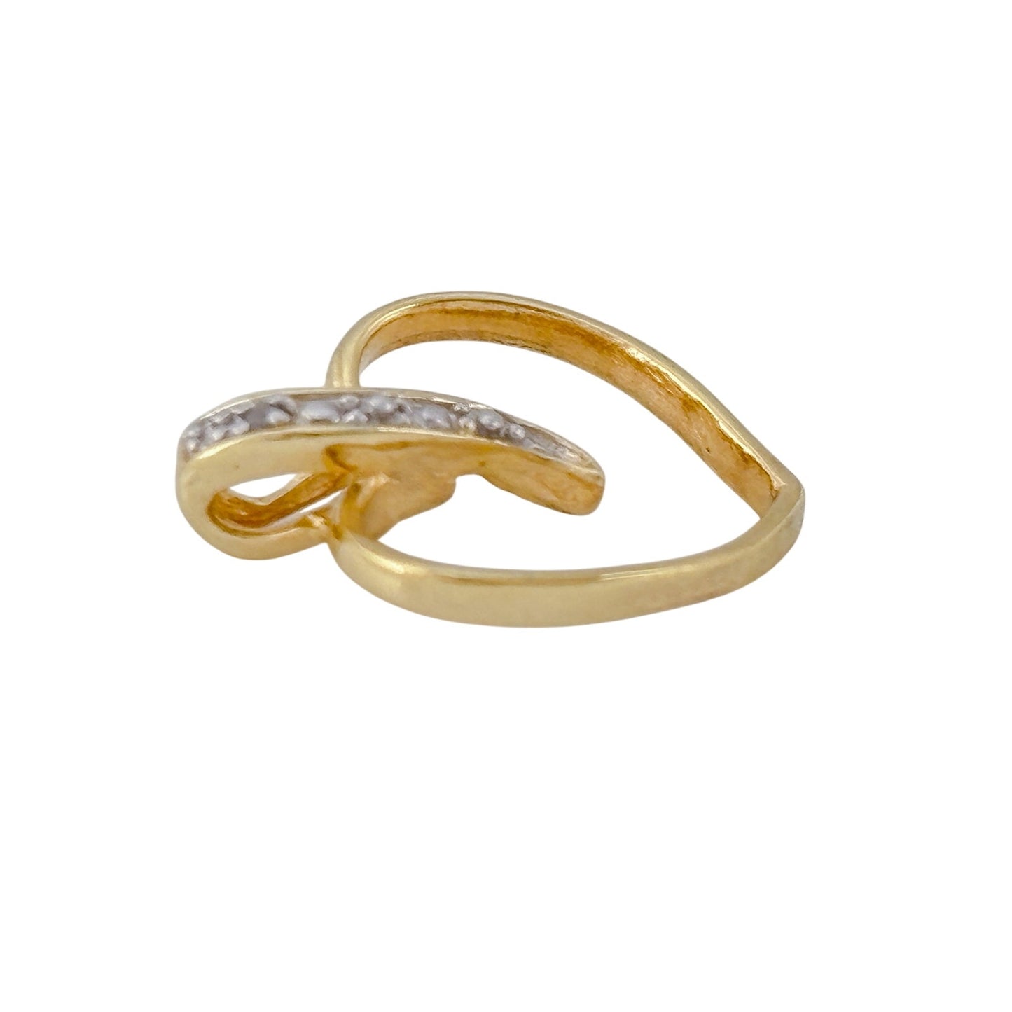 Vintage Gold-Tone Sterling Silver 925 Heart Diamond Pendant