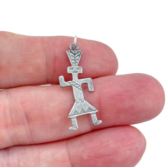 Vintage Sterling Silver 925 Kachina Doll Dancer Pendant