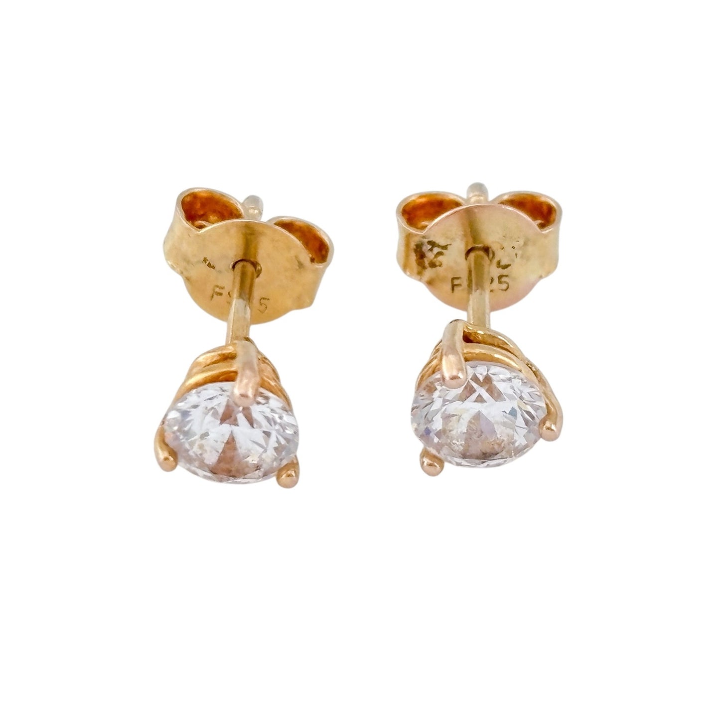 Vintage Sterling Silver 925 Cubic Zirconia Stud Earrings