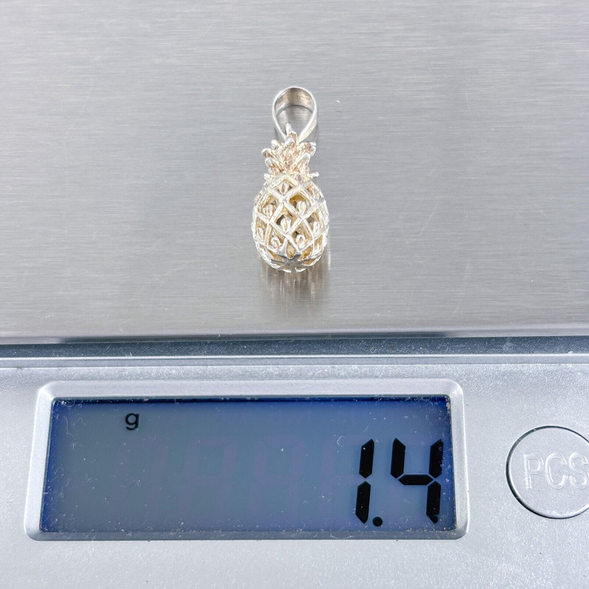 Vintage Sterling Silver 925 Filigree Pineapple Pendant