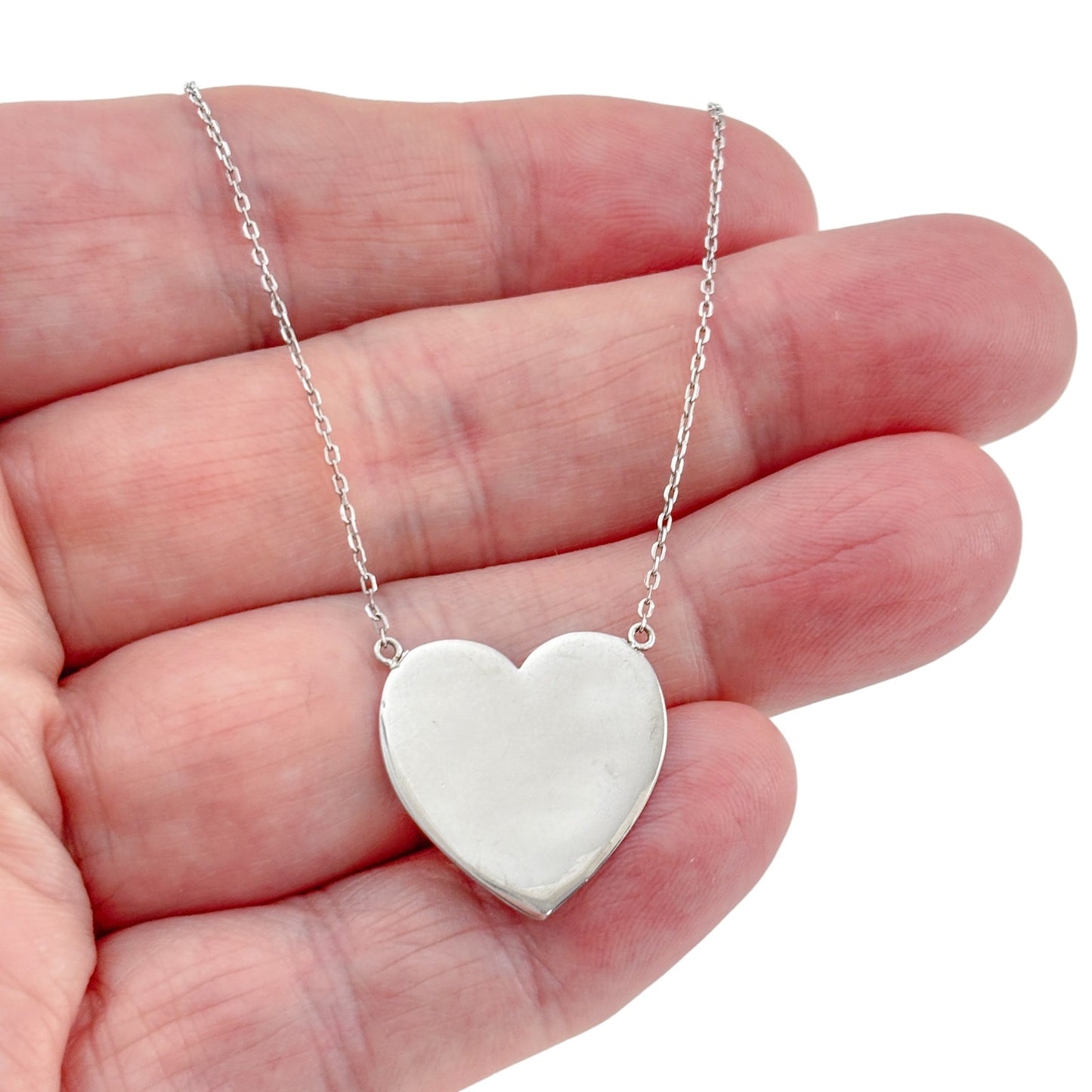 Vintage Melinda Maria Sterling Silver 925 Heart Pendant Necklace 17-18-19"
