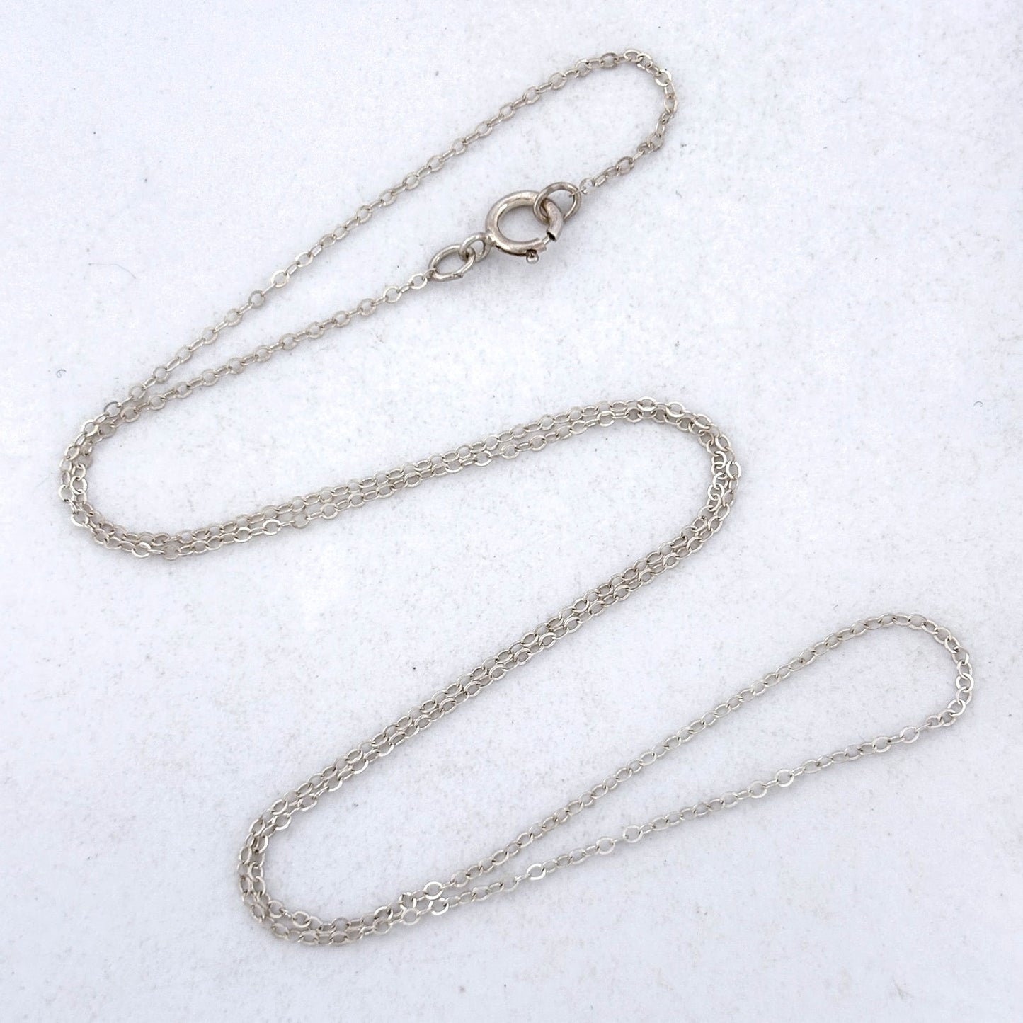 Vintage Sterling Silver 925 Cable Link Chain Necklace 16"
