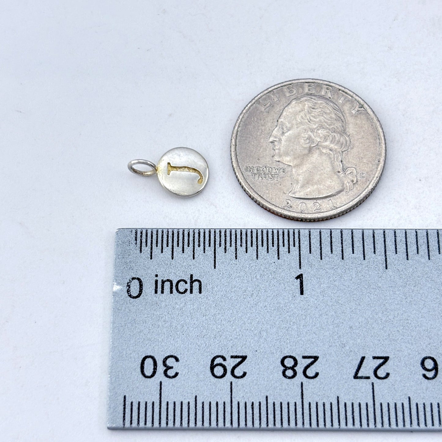 Vintage Sterling Silver 925 Initial J Charm