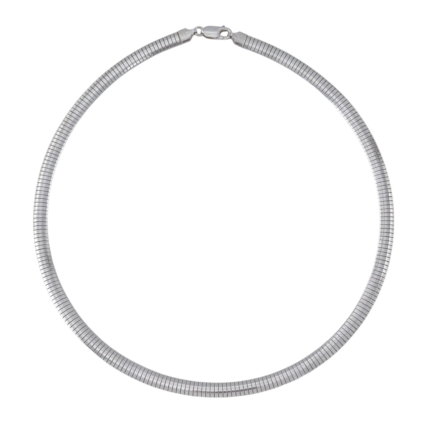 Vintage Italian Sterling Silver 925 Omega Link Chain Necklace 18"