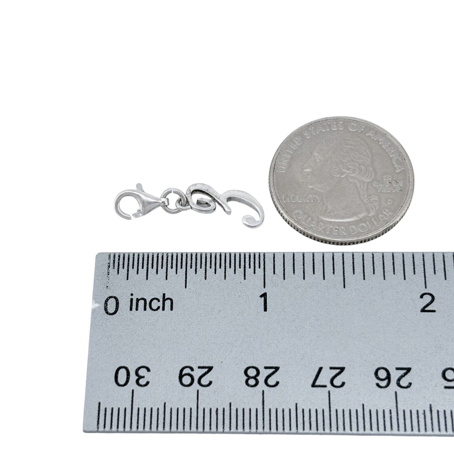 Sterling Silver 925 Letter "3" Charm Pendant