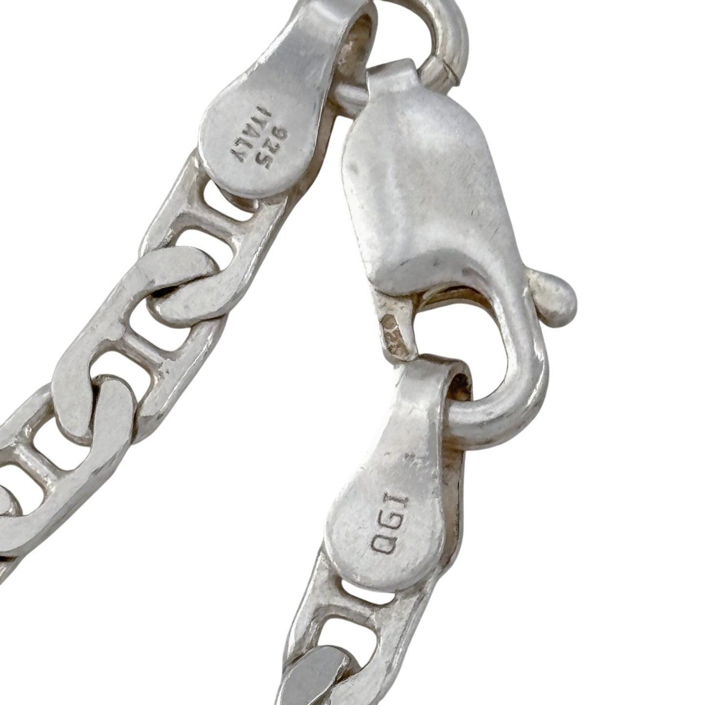 Vintage Sterling Silver 925 Italian Anchor Chain Bracelet 7"