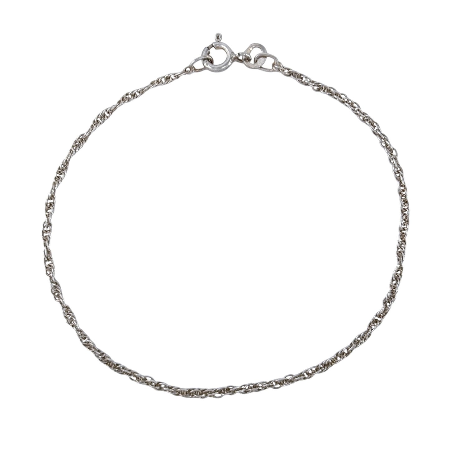 Vintage Sterling Silver 925 1.7mm Singapore Chain Bracelet 7.25"