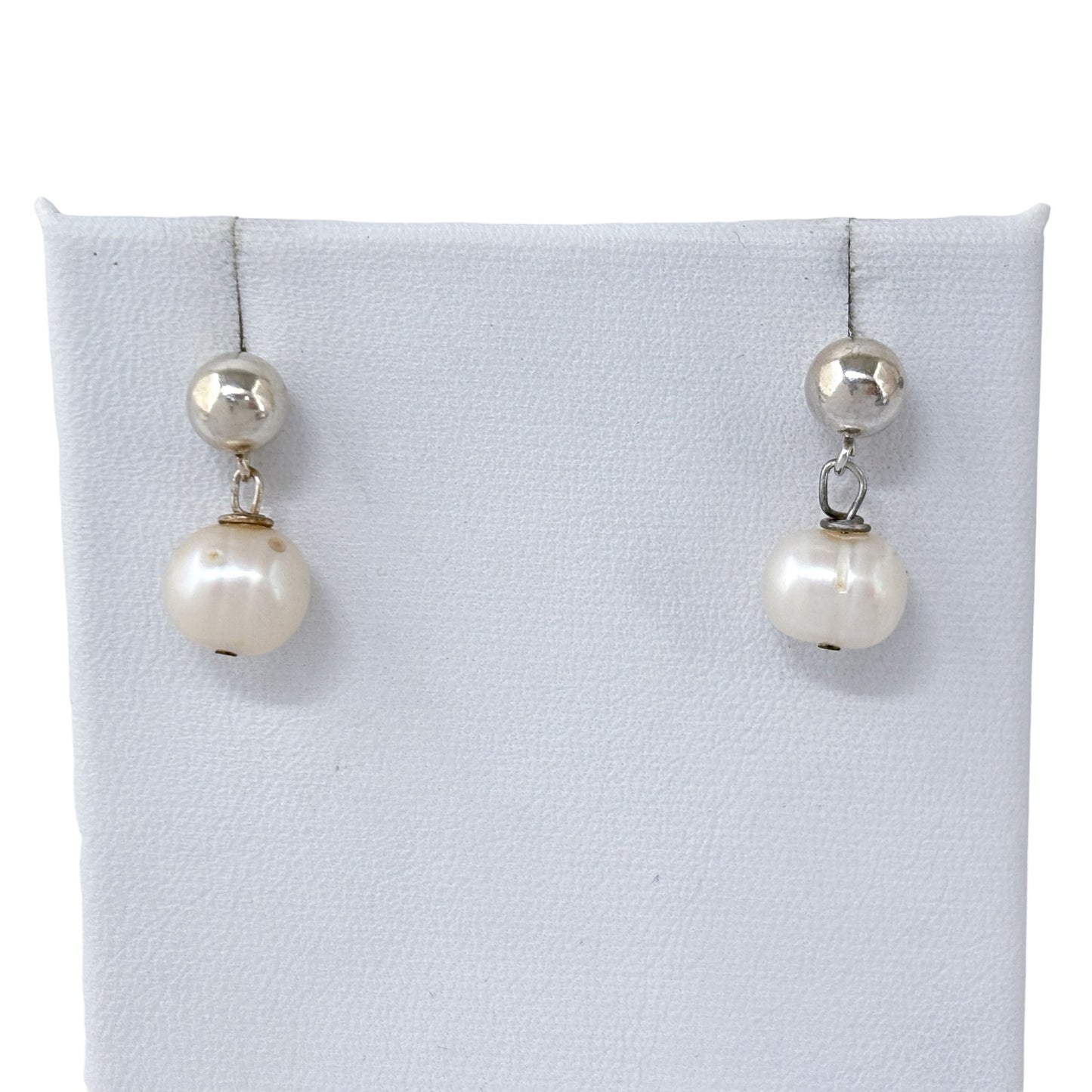 Vintage Sterling Silver 925 Pearl Drop Earrings