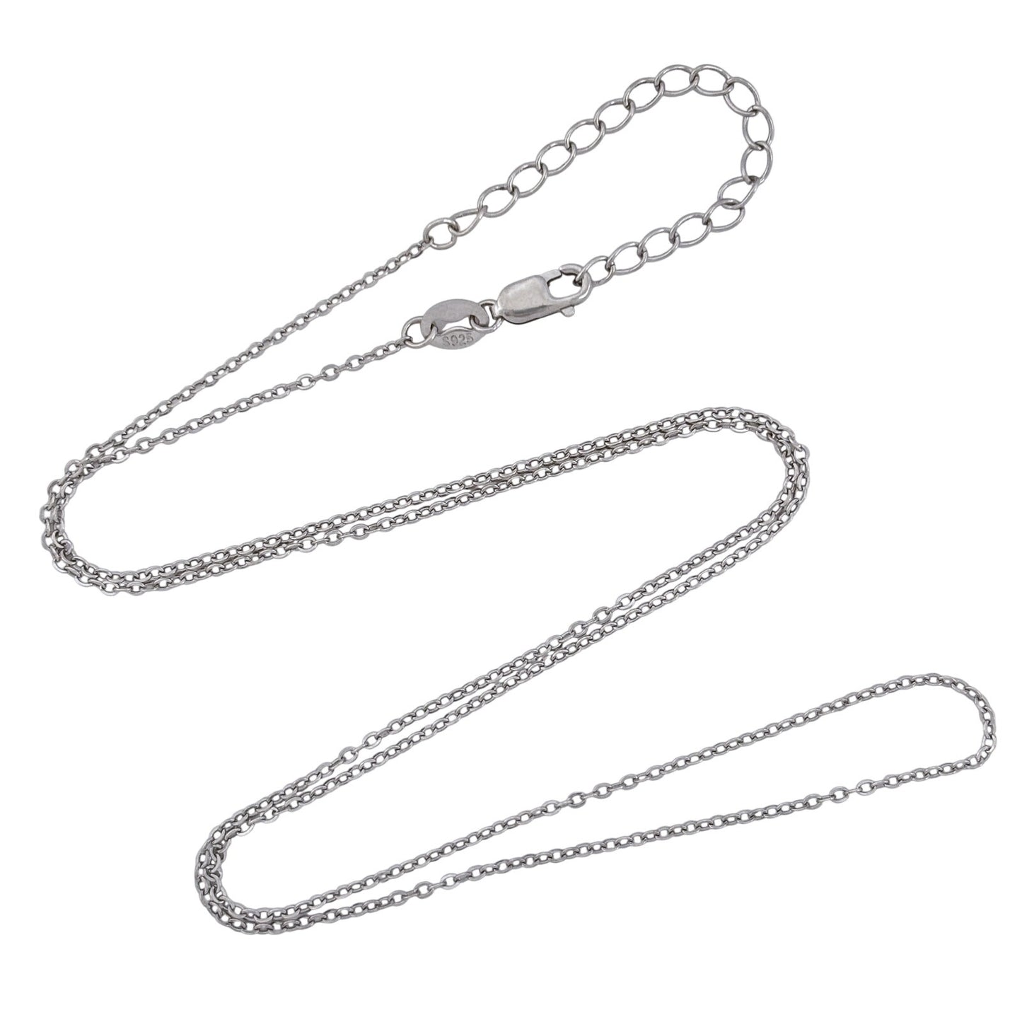 Vintage Sterling Silver 925 Cable Link Chain Necklace 18.5"-20.5"