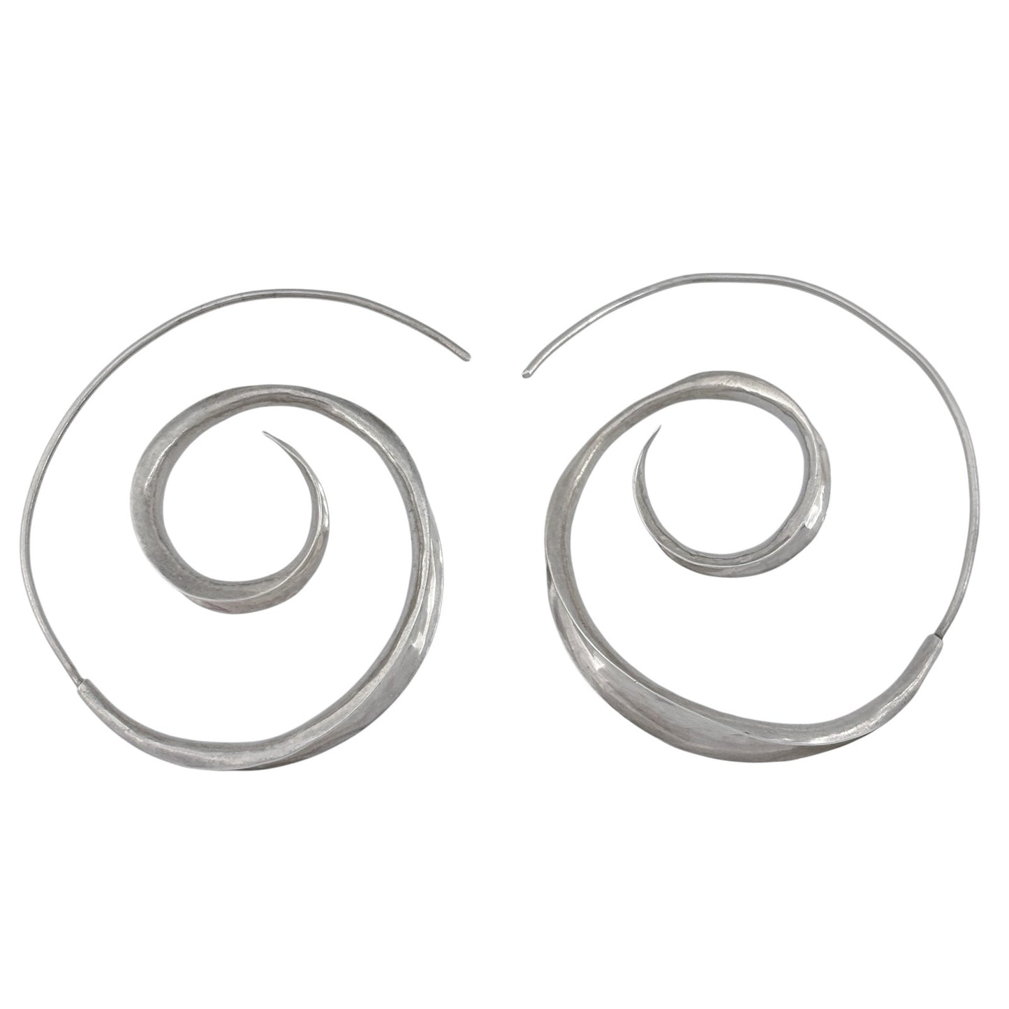 Vintage Sterling Silver 925 Spiral Hoop Earrings