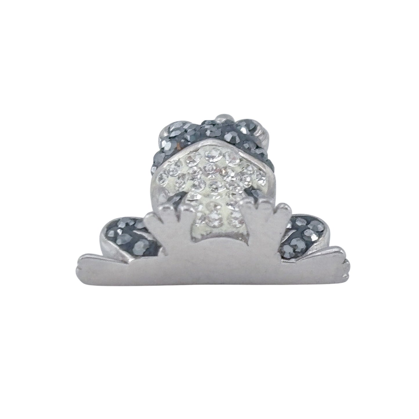 Vintage Sterling Silver 925 Crystal Frog Pendant
