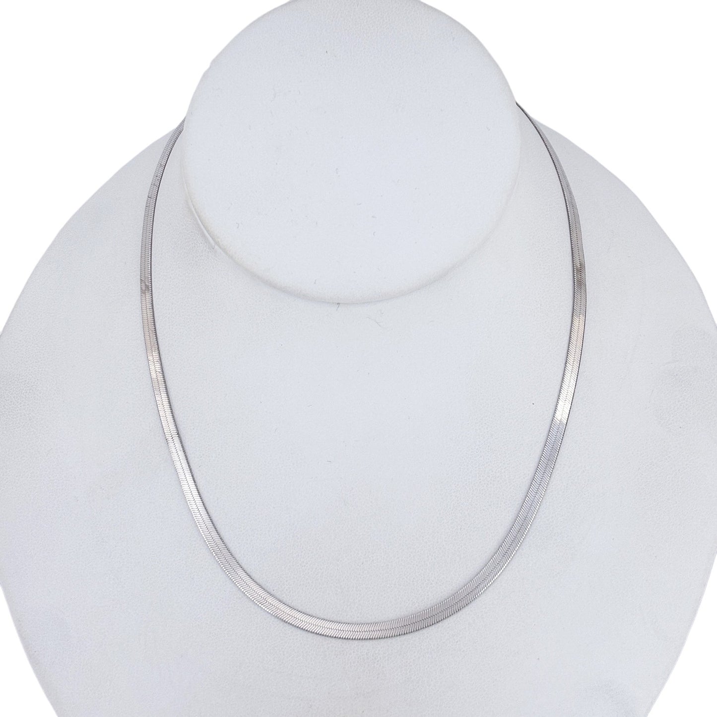 Vintage Italy Sterling Silver 925 Herringbone Chain Necklace 16"